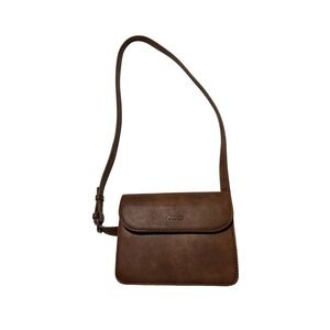 CLUCI Brown Vegan Leather Belt Bag Crossbody Fanny Pack Adjustable Strap Minimal